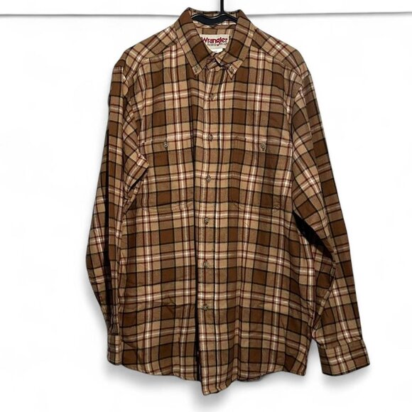 Wrangler Rugged Wear Plaid Button Down Long Sleeve Shirt - Picture 1 of 6